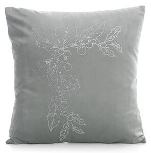 VIANOČNÁ DEKORAČNÁ OBLIEČKA NA VANKÚŠ MISTLETOE 45X45 CM STRIEBORNÁ