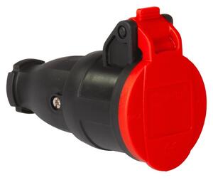 TP electric Gumová spojovacia zásuvka s pružinovým viečkom 1x16A IP54 3101-395-0300