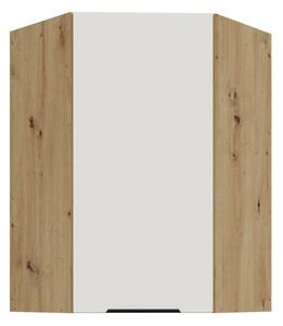 Vysoká rohová skrinka LUNARA 1 - 60x60 cm, biela / dub artisan