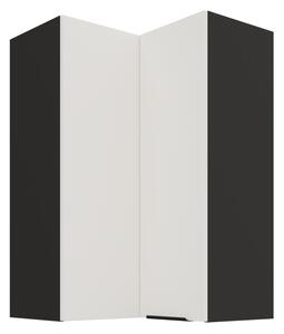 Vysoká rohová skrinka LUNARA 2 - 60x60 cm, biela / čierna