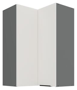Vysoká rohová skrinka LUNARA 2 - 60x60 cm, biela / antracit