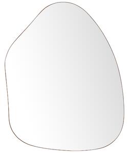 Nástenné zrkadlo zlatý kovový rám sklo 70 x 92 cm oválne na stenu moderná minimalistická obývacia izba spálňa chodba