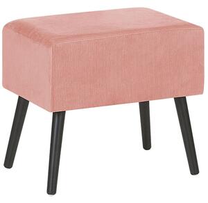Nočný stolík s odkladacím priestorom ružový menčester čierne nohy 46 x 50 x 35 cm v tvare kufra