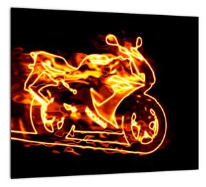 Horiace motorka - obraz (Obraz 30x30cm)