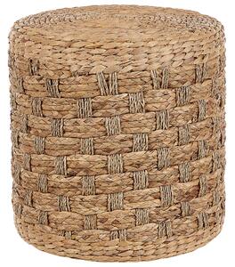 Puf prírodná farba morská tráva vodný hyacint 40 cm polystyrénová výplň taburetka v boho štýle