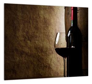 Fľaša vína - moderný obraz (Obraz 30x30cm)