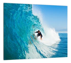 Surfer na vlne - moderný obraz (Obraz 30x30cm)