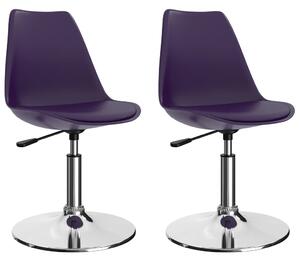 Otočné jedálenské stoličky 2 ks, fialové, umelá koža