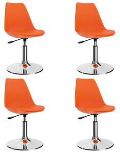 Otočné jedálenské stoličky 4 ks, oranžové, umelá koža