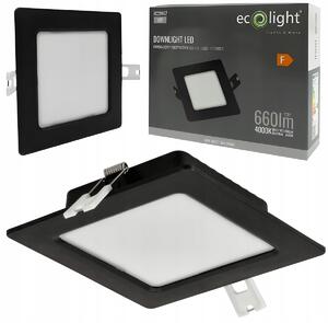 LED panelové stropní svítidlo pro zapuštěnou montáž 6W, černé čtvercové, 4000K