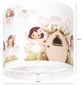 BRILAGI - Univerzálne tienidlo BOBO E27 pr. 15 cm biela/ružová/víly