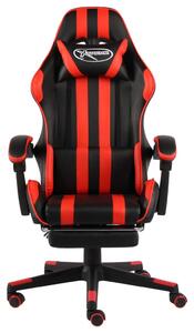 Herná stolička s opierkou na nohy čierna a červená umelá koža