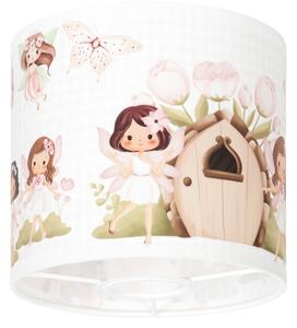 BRILAGI - Univerzálne tienidlo BOBO E27 pr. 15 cm biela/ružová/víly