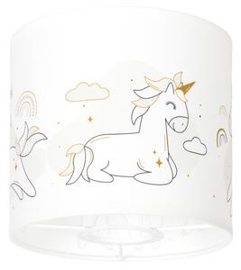 BRILAGI - Univerzálne tienidlo BOBO E27 pr. 15 cm biela/jednorožce