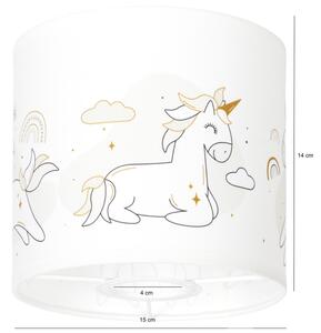 BRILAGI - Univerzálne tienidlo BOBO E27 pr. 15 cm biela/jednorožce