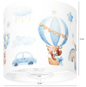 BRILAGI - Univerzálne tienidlo BOBO E27 pr. 15 cm biela/modrá/medvedíky