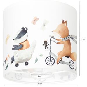 BRILAGI - Univerzálne tienidlo BOBO E27, priemer 15 cm, biela/so zvieratkami