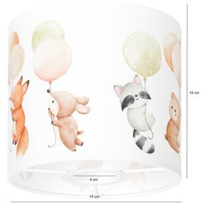 BRILAGI - Univerzálne tienidlo BOBO E27 pr. 15 cm biela/zvieratká
