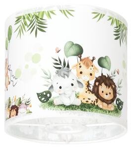 BRILAGI - Univerzálne tienidlo BOBO E27, priemer 15 cm, biela/zelená/džungľa