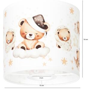 BRILAGI - Univerzálne tienidlo BOBO E27 pr. 15 cm biela/medvedíky