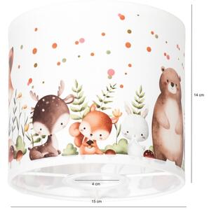 BRILAGI - Univerzálne tienidlo BOBO E27 pr. 15 cm biela/zvieratká