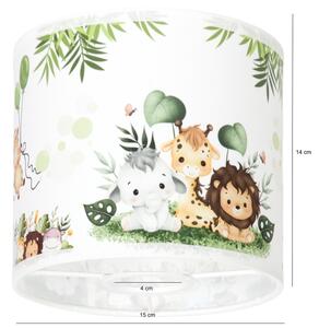 BRILAGI - Univerzálne tienidlo BOBO E27, priemer 15 cm, biela/zelená/džungľa