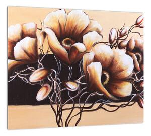 Abstraktný obraz kvetín (Obraz 30x30cm)