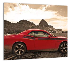 Červené auto - obraz (Obraz 30x30cm)