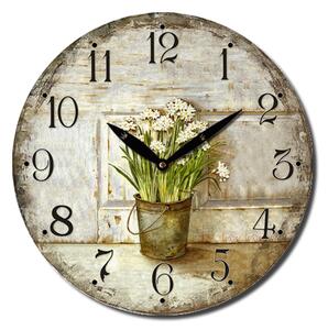Drevené hodiny Narcisy 15 cm, 05930038
