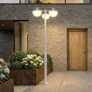 Exterierové LED svietidlo Lucande Toras, svetlosivé, 3-pl., s nastaviteľnou, Hliník / sivá / zinok, Hliník, Moderný, Vonkajší veľký svietník s viacerými svetlami