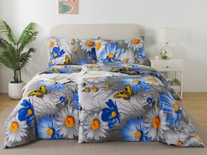 XPOSE® Bavlnené obliečky KARLA na dve postele - modré/sivé