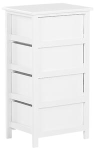 Komoda so zásuvkami z bielej preglejky 73 x 40 cm so 4 zásuvkami poschodový úložný priestor pre deti škandinávsky štýl nábytok do spálne a detskej izby