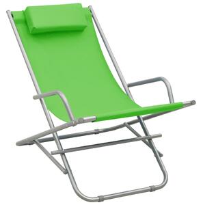 Hojdacie stoličky 2 ks oceľové zelené