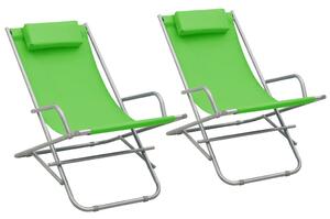 Hojdacie stoličky 2 ks oceľové zelené