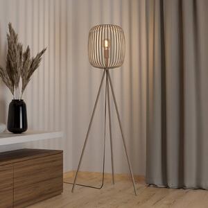 Stojacia lampa Romazzina, béžové, výška 141 cm, kov, E27, Krémová / jantárovo žltá, Obývacia izba / jedáleň, kov, Moderný, Stojaca lampa