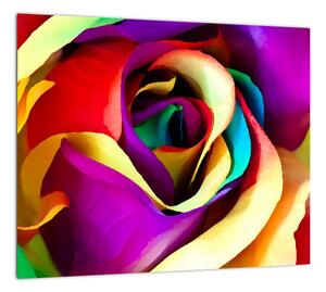 Abstraktný obraz ruže (Obraz 30x30cm)