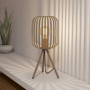 Stolová lampa Romazzina, béžová, výška 44 cm, kov, E27, Krémová / jantárovo žltá, Obývacia izba / jedáleň, kov, Moderný, Stojacie svietidlo