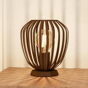 Stolová lampa Espinal, brúsená bronzová, výška 23 cm, kov E27, Hnedá / staromosadz, Obývacia izba / jedáleň, kov, Moderný, Stolová lampa