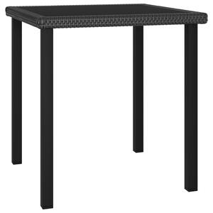 Záhradný jedálenský stôl čierny 70x70x73 cm polyratanový