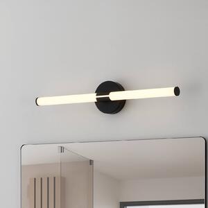 LED nástenné svetlo Ramola, čierne, šírka 60 cm, IP44,, Čierna, Kúpeľňa, kov, Moderný