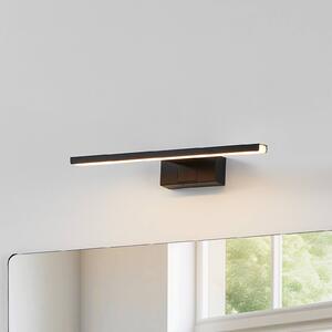 LED nástenné svetlo Conettilla, čierne, šírka 40 cm, IP44,, Čierna, Kúpeľňa, Hliník, Moderný