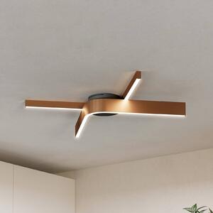 Stropné LED svetlo Folcino-Z, bronzová farba, 64 cm,, Hnedá / staromosadz, Obývacia izba / jedáleň, kov, Moderný, Závesné svietidlo