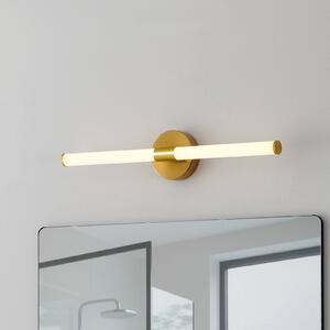 LED nástenné svetlo Ramola, mosadzná farba, šírka 60 cm, IP44,, Mosadz / zlato, Kúpeľňa, kov, Moderný