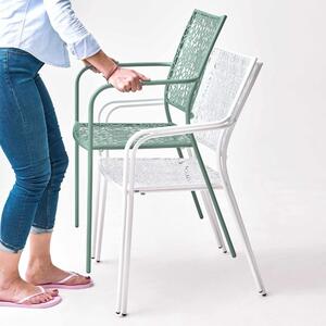 NANCY Záhradná stolička s opierkami - šalviová