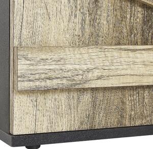 TV stolík svetlé drevo a čierna z drevotriesky 43 cm vidiecky štýl
