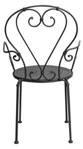 CENTURY Záhradná stolička s opierkami - čierna