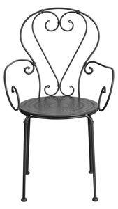 CENTURY Záhradná stolička s opierkami - čierna