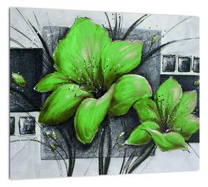 Obraz zelené kvety (Obraz 30x30cm)