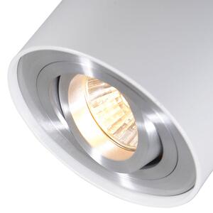 Moderné bodové svietidlo biele a oceľové, otočné a sklopné - Rondoo up