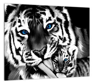 Tiger s mláďaťom, obraz (Obraz 30x30cm)